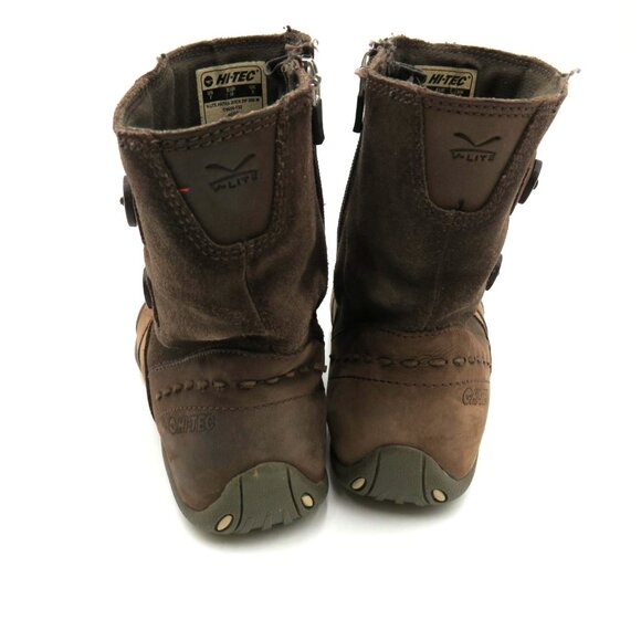 Hi-Tec Ankle Boots Womens Size 7 Brown Leather V-Lite Hatha Quick Zip Waterproof - Picture 3 of 9